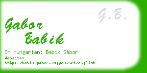gabor babik business card