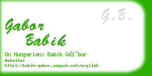 gabor babik business card